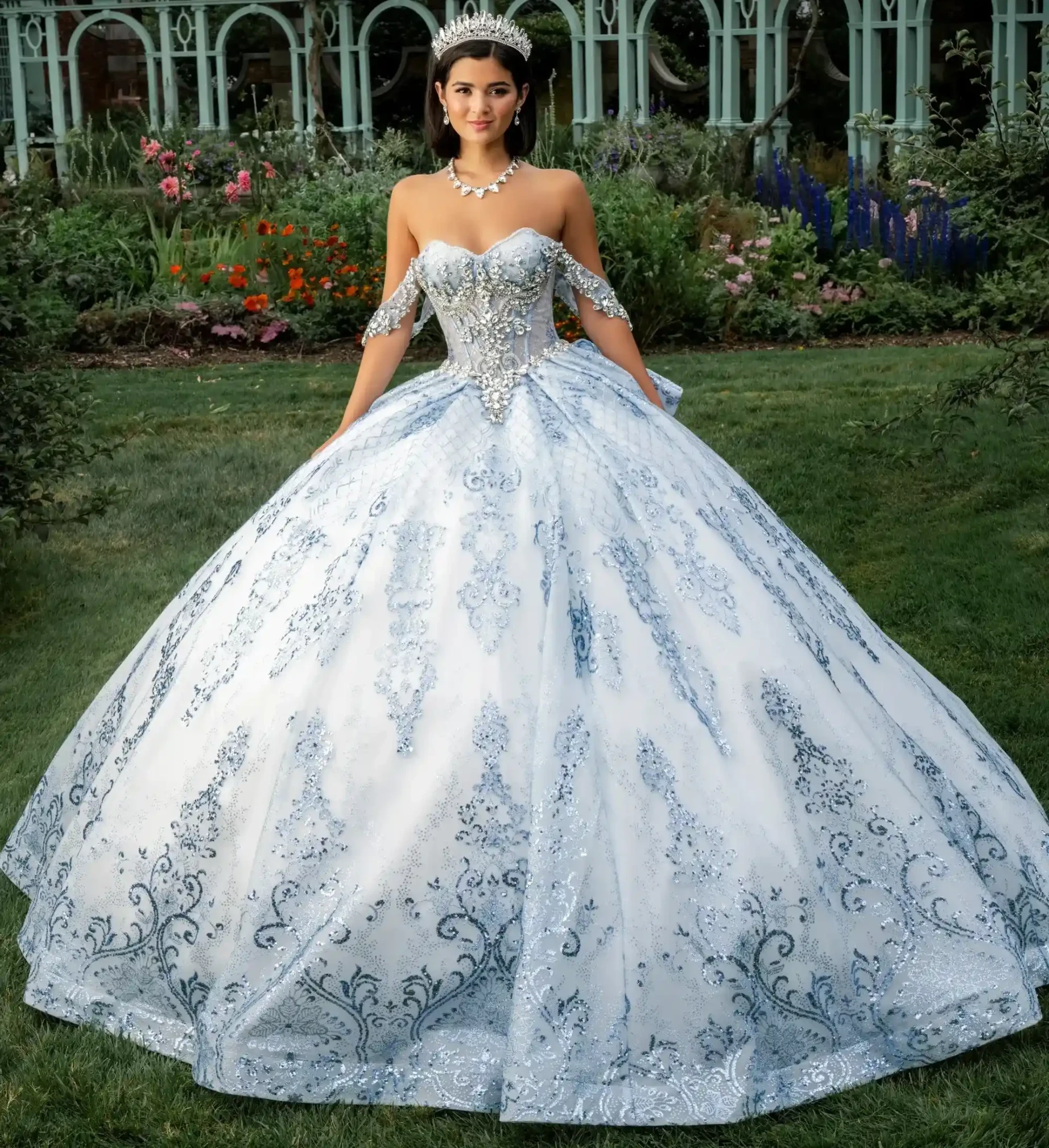 Model wearing a red gown